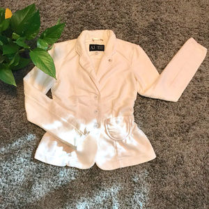 Armani Jeans | White Peplum Ponte Blazer | EUC